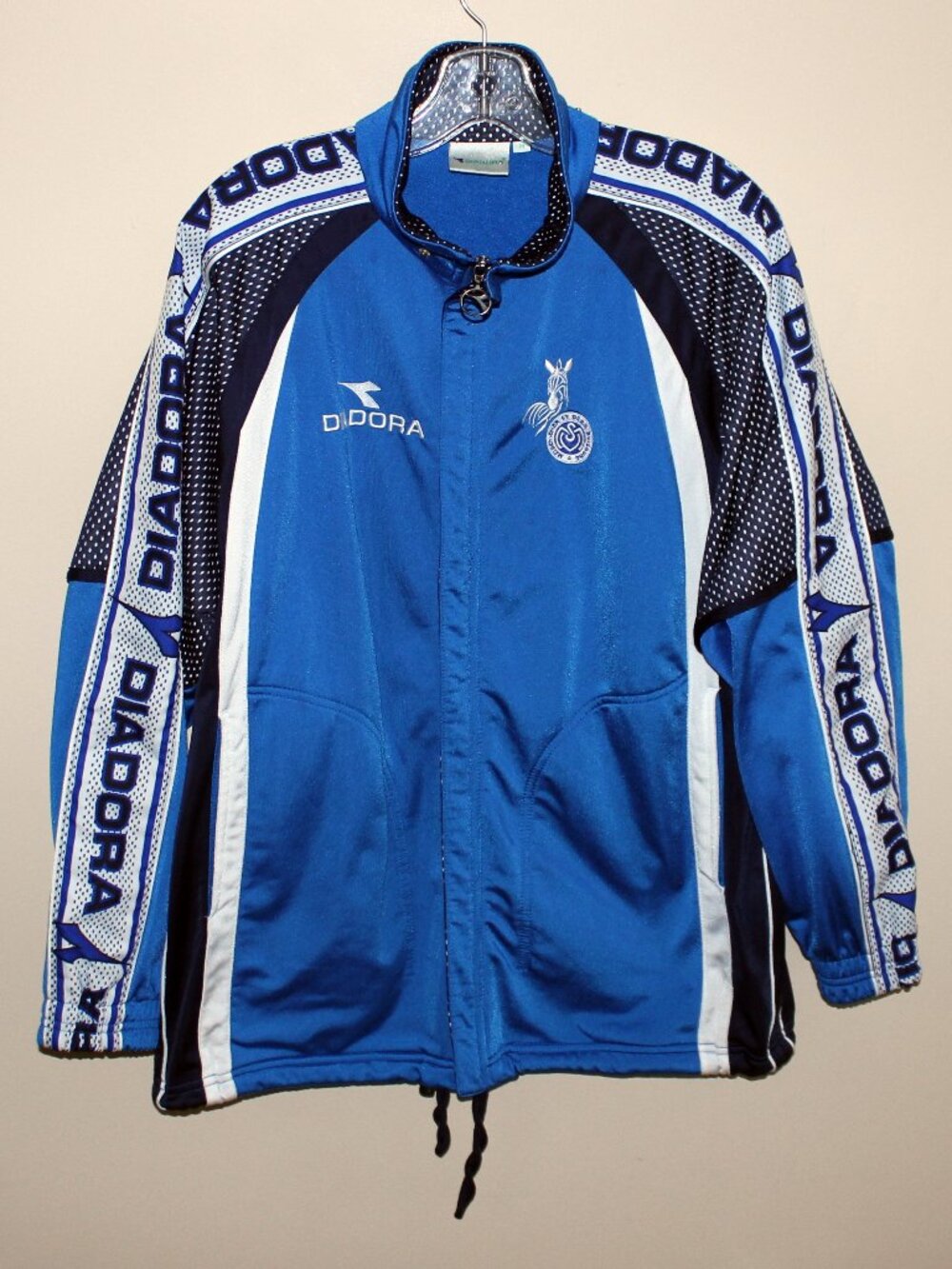 vintage❤️MSV Duisburg 1998-99 full zip training track top jacket Diadora Zebras